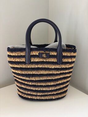 Ralph Lauren Brie Medium Striped Tote Bag